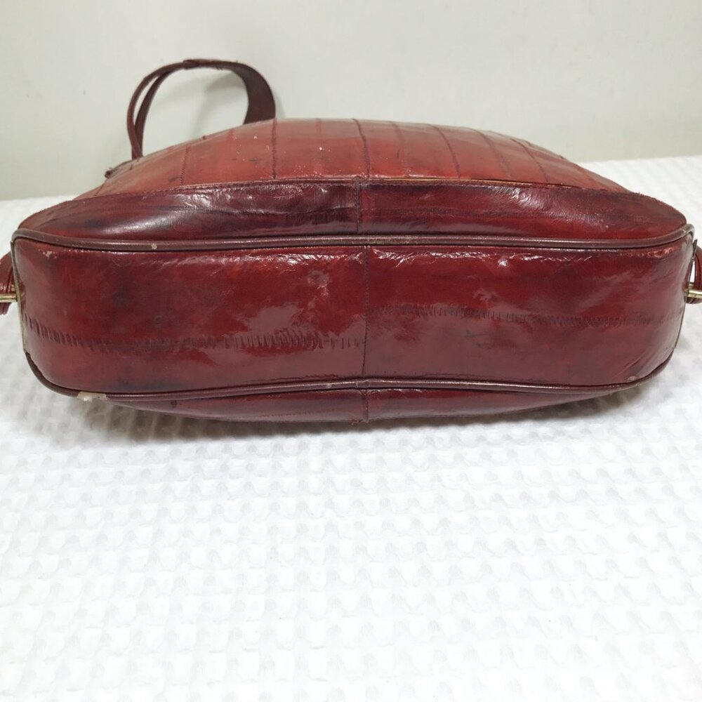 Vintage Oxblood Eelskin Shoulder Bag Korea - Picture 8 of 16